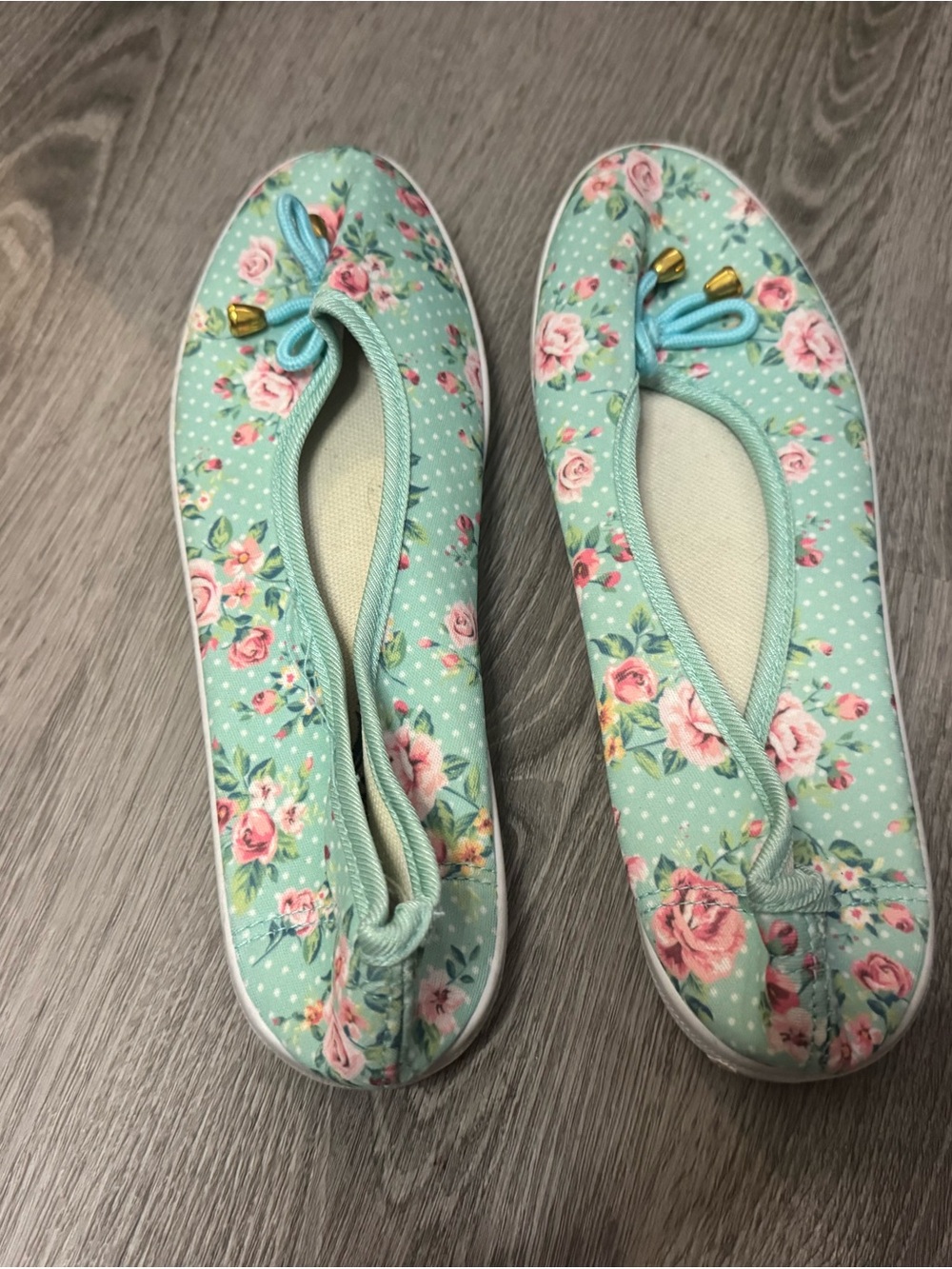 Floral Mint Ballet Flats for Women
